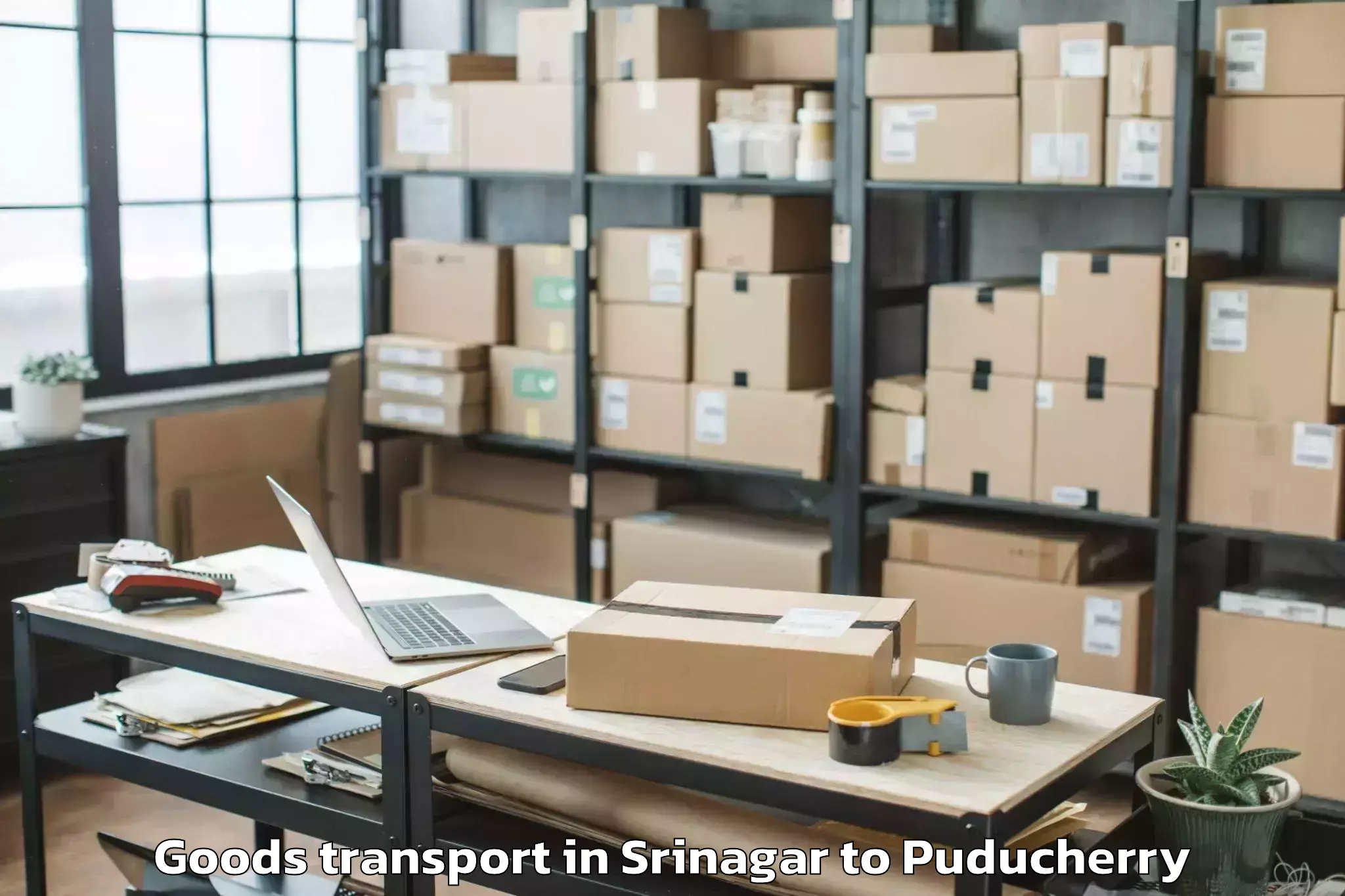 Leading Srinagar to Pondicherry Airport Pny Goods Transport Provider